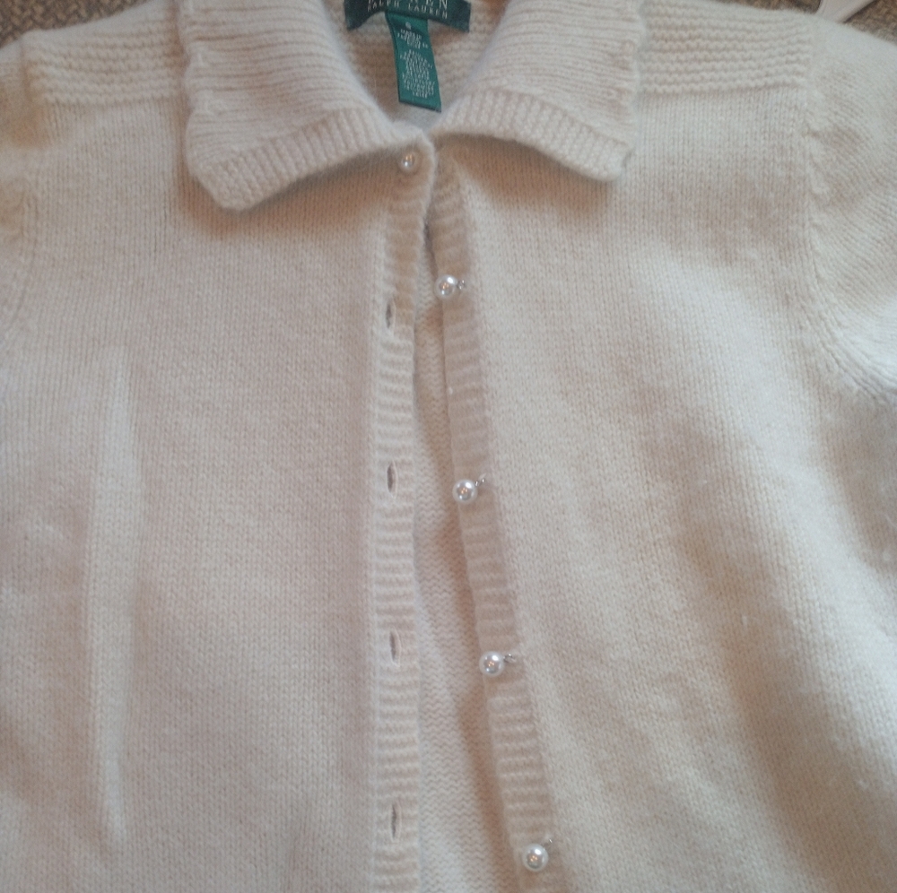 Ralph Lauren angora sweater.  Small.  Angora/nylon/wool off white